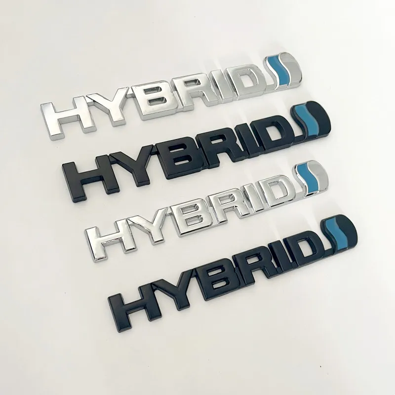 Stiker Mobil Lencana Lambang Bagasi Belakang Fender Samping Panggangan Logo Hibrida Logam 3D untuk Toyota Prius Camry Crown Auris Rav4s TRD
