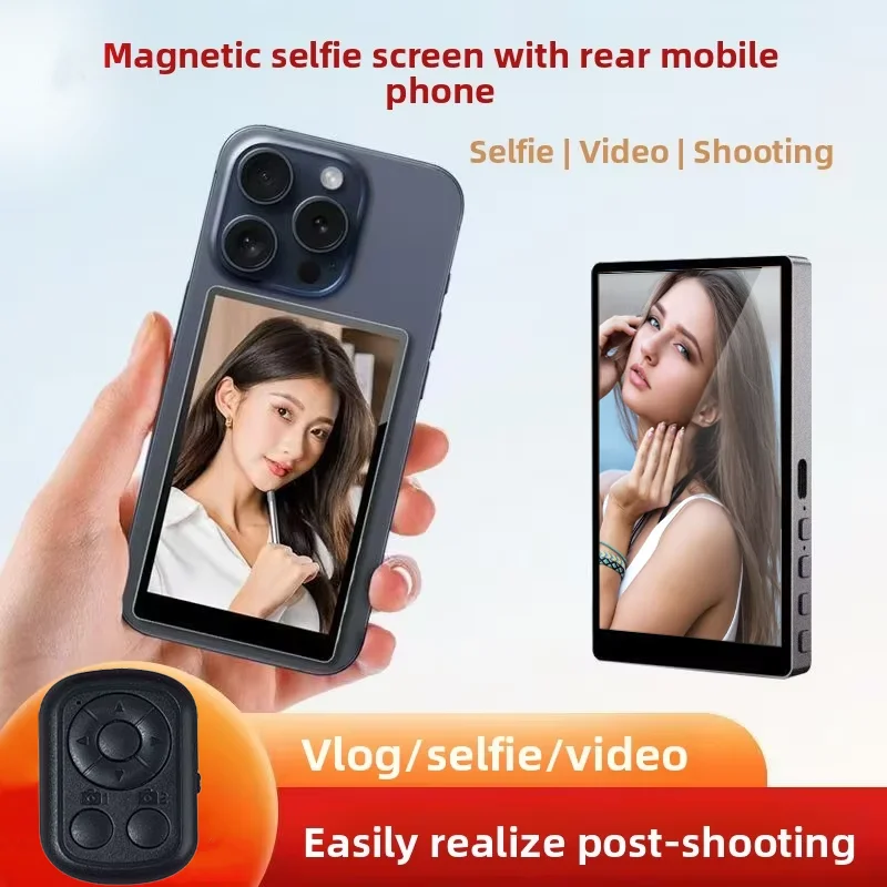 

Портативное беспроводное зеркальное устройство для экрана телефона для прямой трансляции селфи, магнитное крепление для задней камеры, магнитный экран для селфи