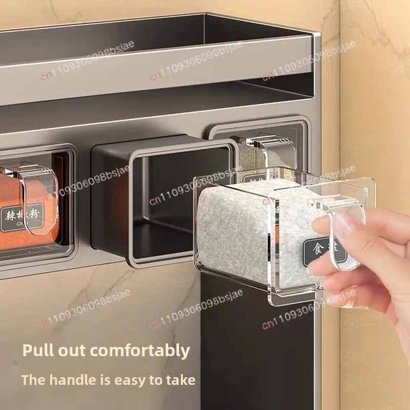 Kitchen seasoning box rack No punching wall hanging Multifunctional seasoning can bottle seasoning combination set Storage rack