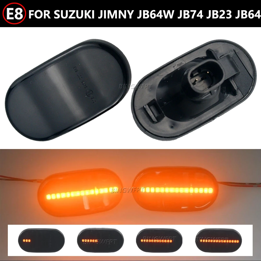 2PCS Led Dynamic Side Marker Turn Signal Indicator Repeater Light For Suzuki Jimny JB23W (Typ 6/7/8) 2005 / 10-2012 / 04