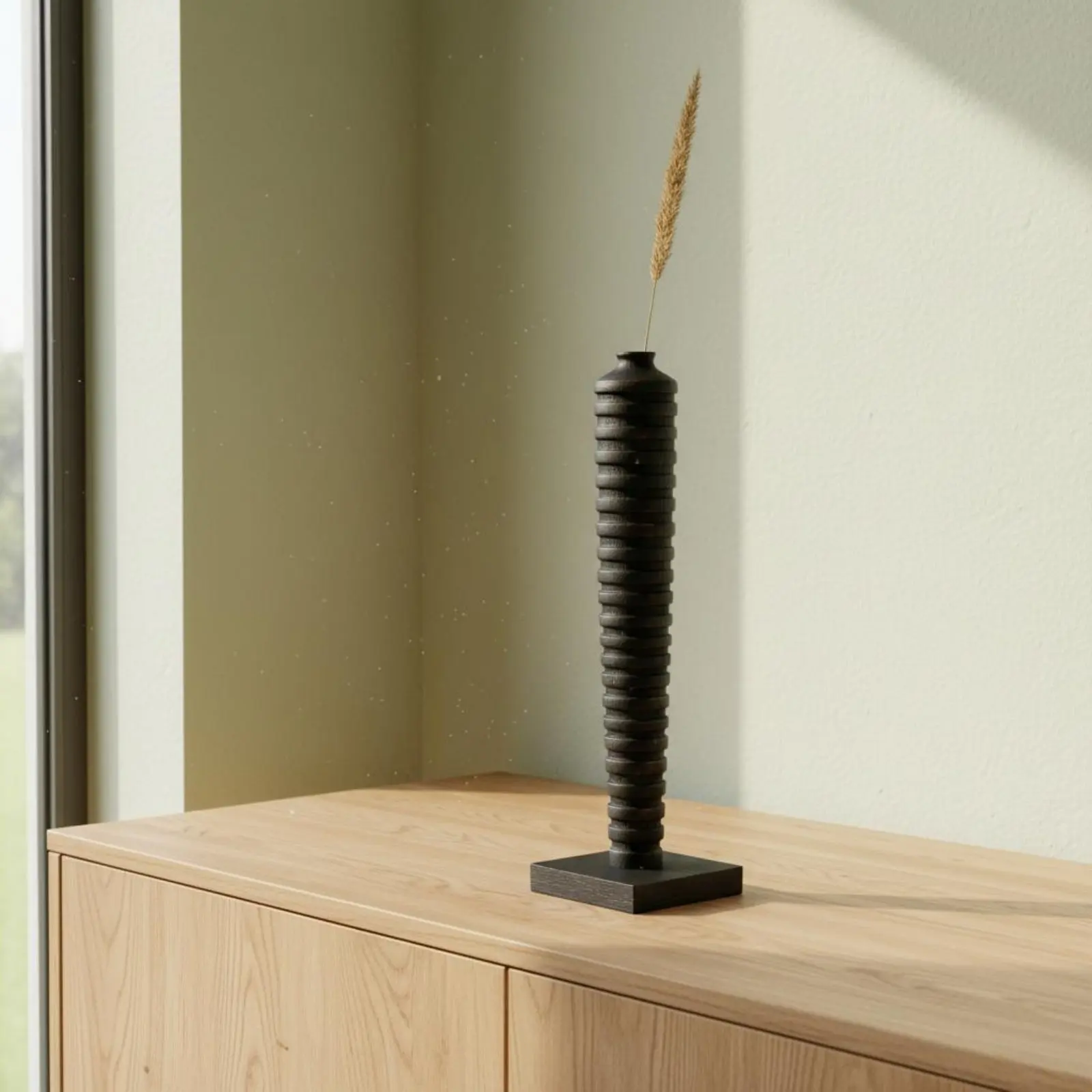 Jarrón alto de madera hecho a mano - Decoración para gatos y perros - imagen 4