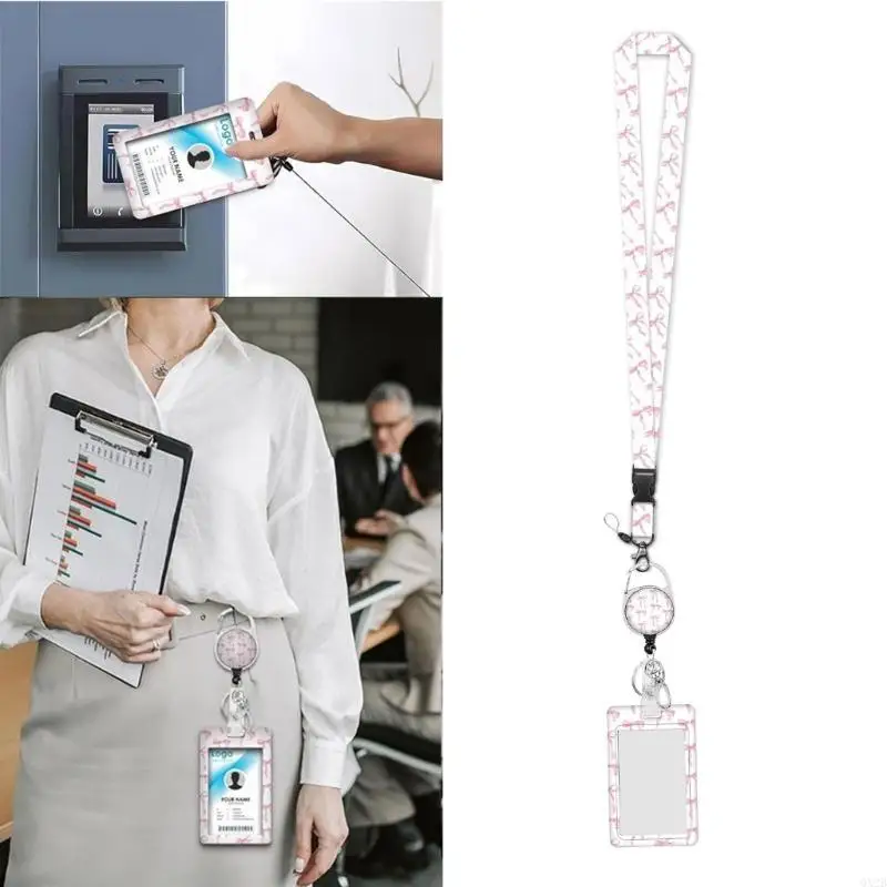 Soportista tarjetas cordones retráctiles con cordones retráctiles carrete retráctil