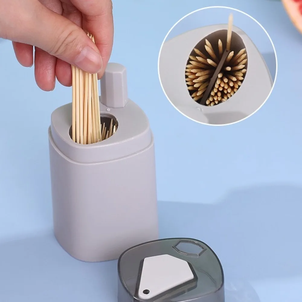 Pop-Up Automatic Toothpick Dispenser Press Style Thickening Tooth Picks Holder Oral Hygiene Care Portable Tooth Picks Container