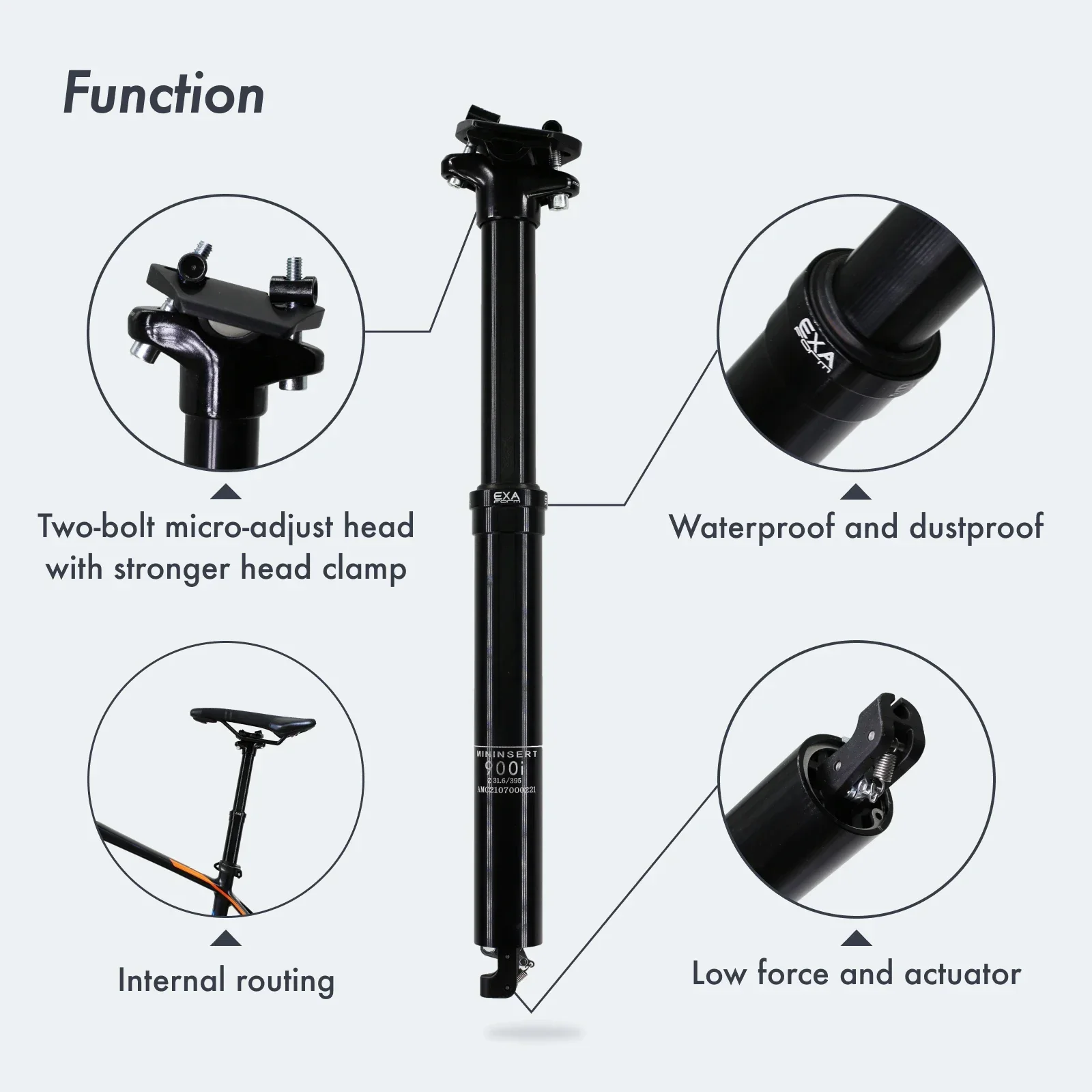 EXA 900i Dropper Seatpost 30.9/31.6mm 125/150mm Travel