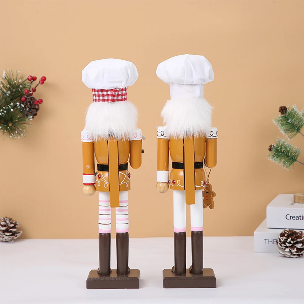 

1pc Gingerbread Man Wooden Xmas Nutcracker Ornament Desktop Decor For Home Hotel Restaurant Coffee Shop Anniversary Gift