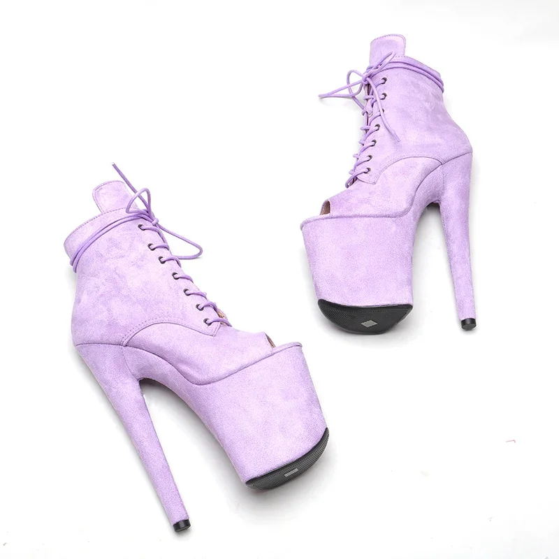 Leecabe 20CM/8inches Suede Upper ankle boots party High Heel platform Pole Dance boot