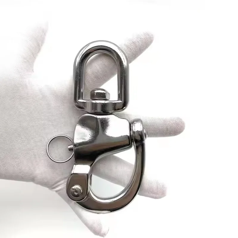 1/2PCS 316 Stainless Steel Swivel Shackle Quick Release Boat Anchor Chain Eye Shackle Swivel Snap Hook for Marine Architectural
