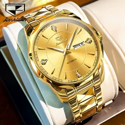 JSDUN Top Luxury Brand Men's Watches Original Authentic Waterproof Mechanical Watch for Male Luminous Dual Calendar Wristwatch