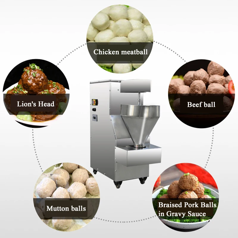آلة تشكيل كرات اللحم الأوتوماتيكية التجارية آلة تشكيل كرات اللحم ذات وعاء ساخن من الفولاذ المقاوم للصدأ آلة كرات اللحم الكهربائية