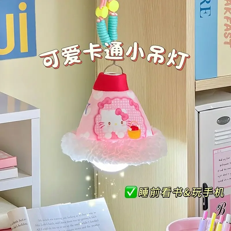 Hello Kitty Rechargeable Night Light Student Dormitory Bed Girl Learning Hanging Atmosphere Lighting Chandelier Room Decoration