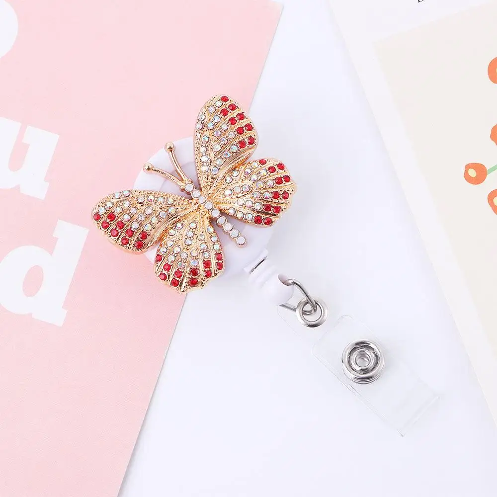 

Chest Card Crystal Elephant Work Card Clips Hospital Badge Holder Retractable Badge Reel ID Card Clips Nurse Badge Clip