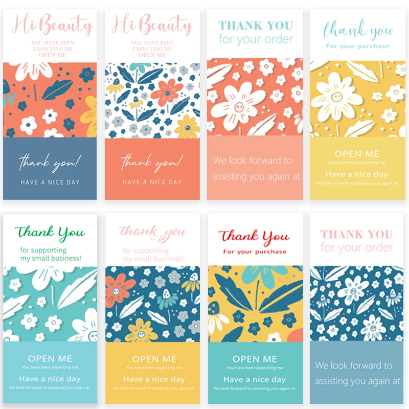 Наклейки с надписью «Thank You», 5 х10 см, 30-50 шт.