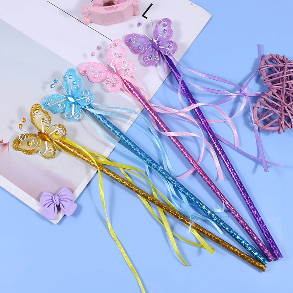 

4Pcs Vibrant Butterflies Fairy Wand Stick Exquisite Design Safe Reliable for Stage Performance Butterflies Fairy Wands