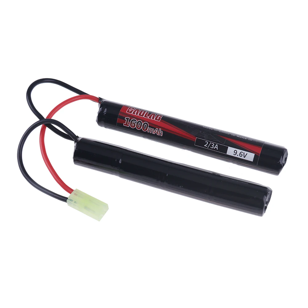 8S motylkowy NunChuck NIMH 2/3A 9.6v 1600mAh akumulator ze złączem Mini Tamiya do pistoletów Airsoft MP5 M4 G36C M110 SR25 M249