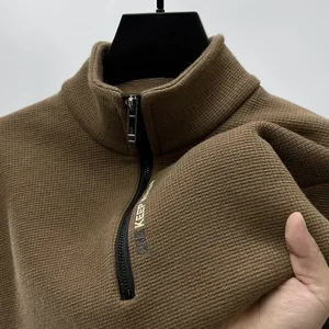 Men's High Collar Men's High Zipper, monochrome meshes, hot luxury, robust, thickening, fashion clothes, high collar thickening 11 Main Men's Tricot Sales - №11