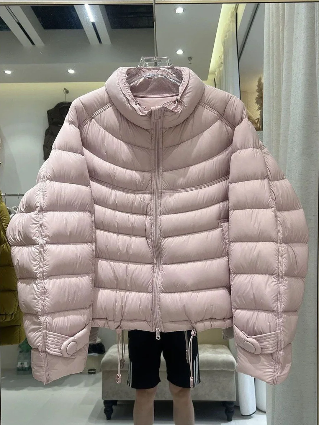 

Женская свободная куртка из мягкого хлопка с воротником-стойкой, розовая, на молнии, теплая верхняя одежда, модное зимнее пальто в корейском стиле