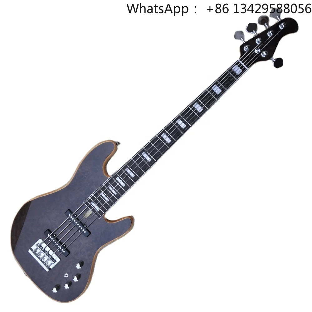 Flyoung Factory Custom Electric Bass Guitar 5 Strings Bass Ash Body Bass