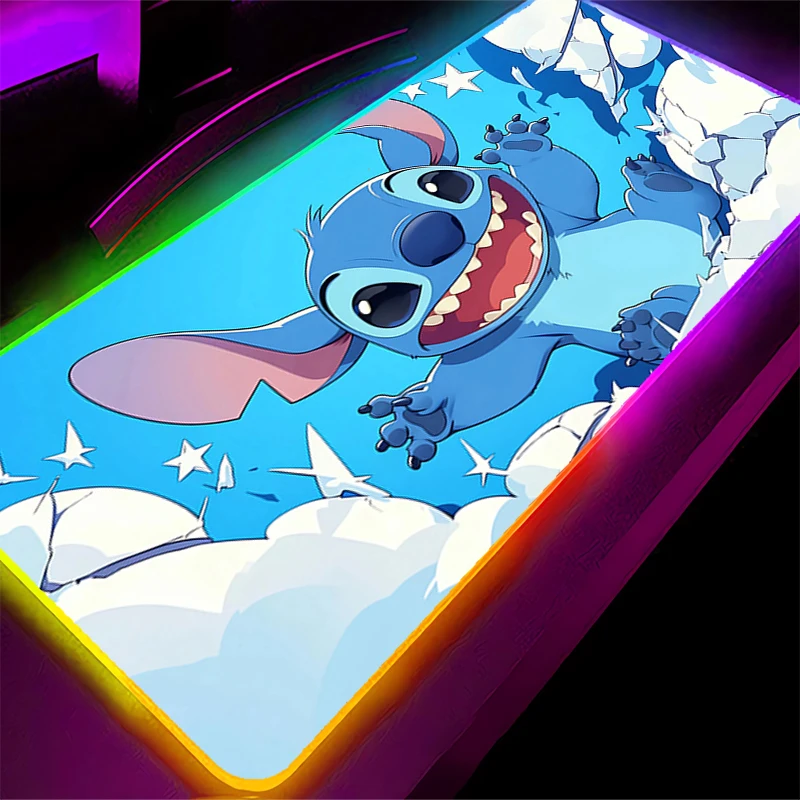 لوحة ماوس RGB سنوبي بإضاءة خلفية للألعاب حافة قفل ملحقات كبيرة سرعة الكمبيوتر لوحة مفاتيح ألعاب صغيرة LED حصيرة مكتبية لوحة ماوس #4