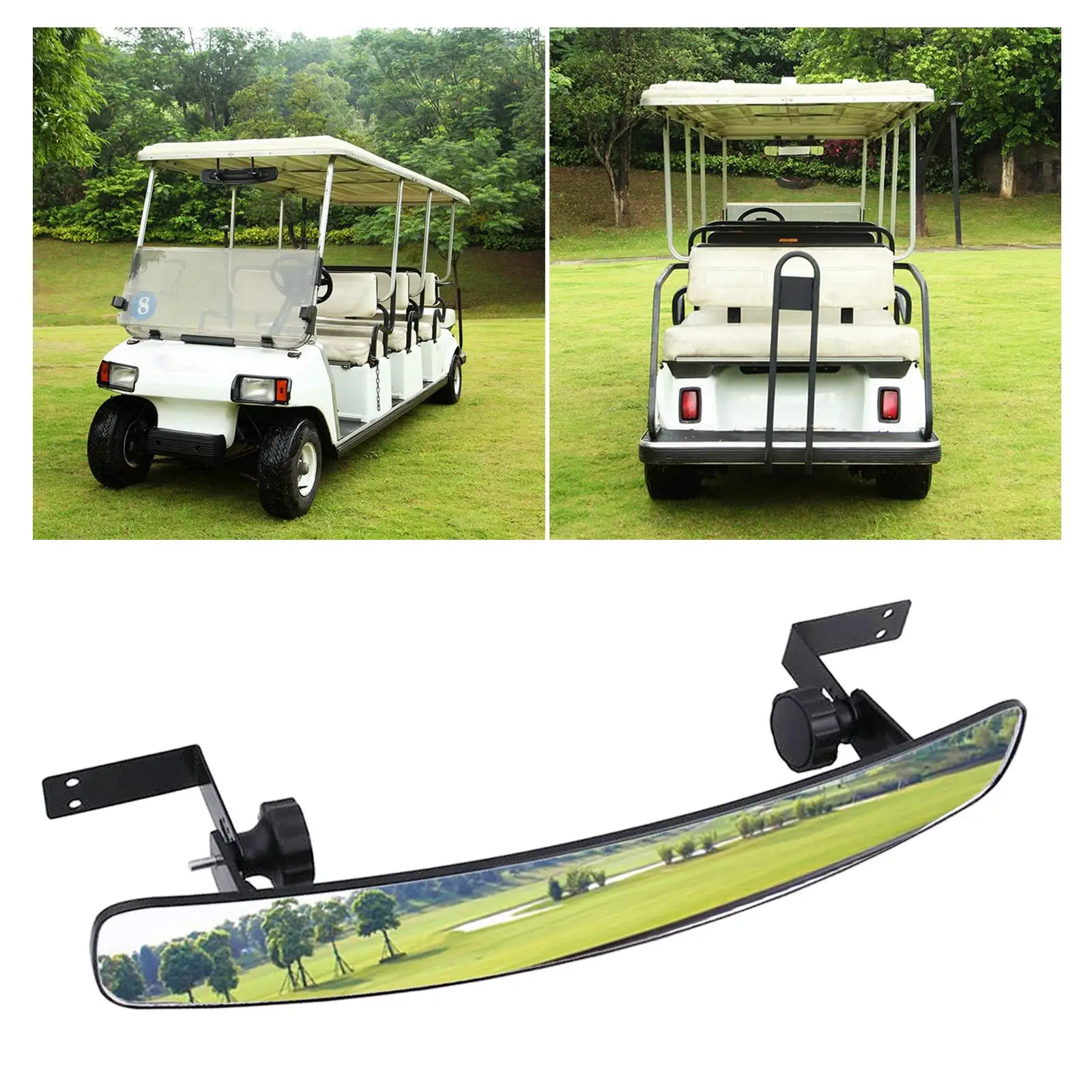 180 Degree Panoramic Rear View Mirror Adjustable Folding Golf Cart Mirror for Club Car Utility Vehicle
