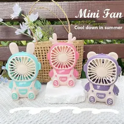 2024 Summer New Mini Fan USB Handheld Rechargeable Student Portable Wind Super Quiet Cute Desktop Bed Outdoor Gift
