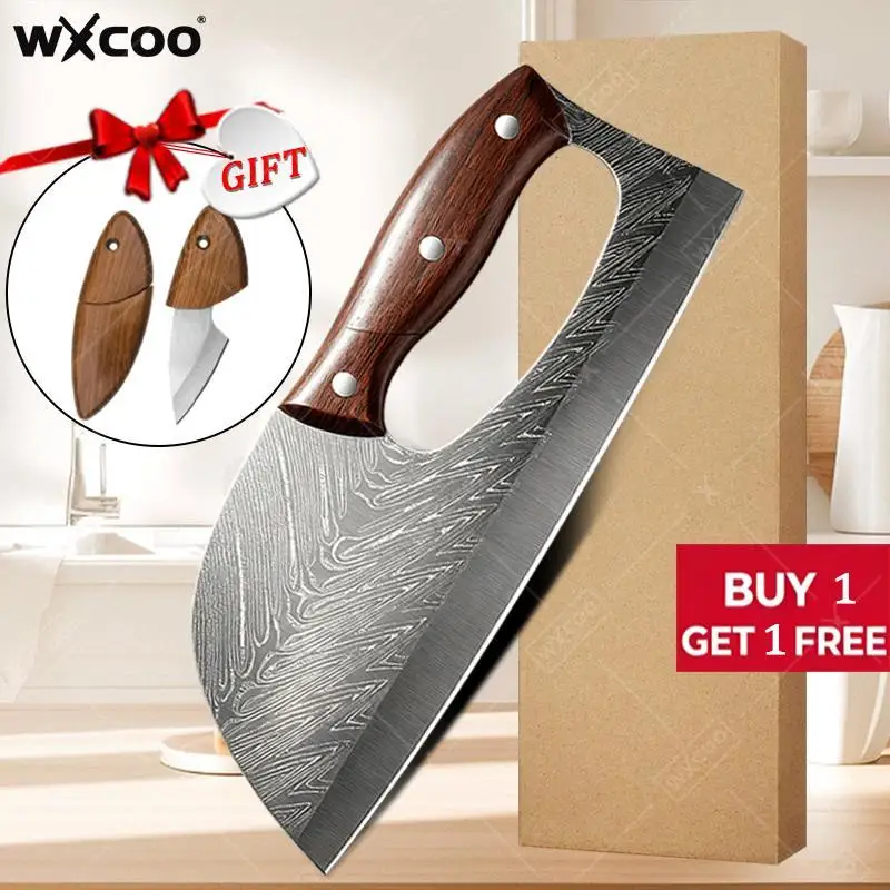 

WXCOO Prep Knife Multi functional Vegetable Slicing Chef Handmade Forged Butcher Knife Meat Cleaver Labor-saving Kitchen Knife