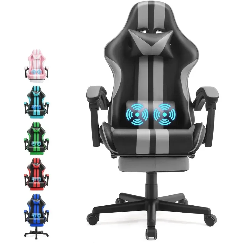 Gray Gaming Chair(with Footrest),Computer ,E-Sports ,Ergonomic Office Chair