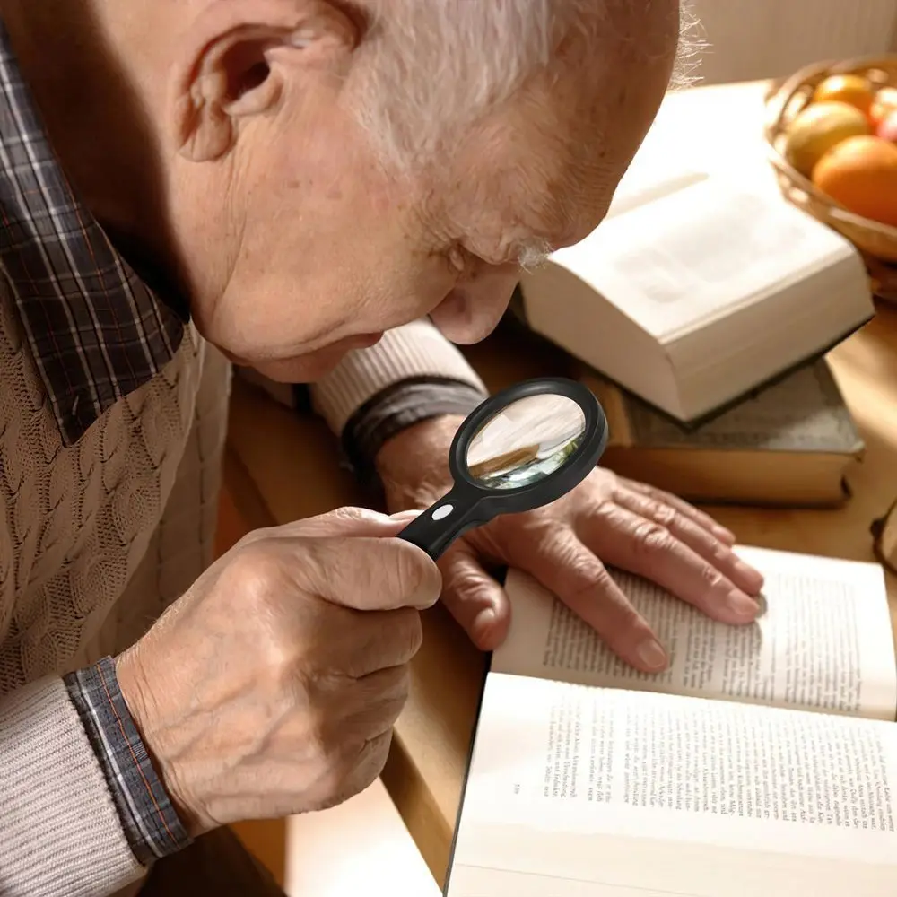 Con 2 luces LED lupa iluminada HD lupa de mano iluminada profesional