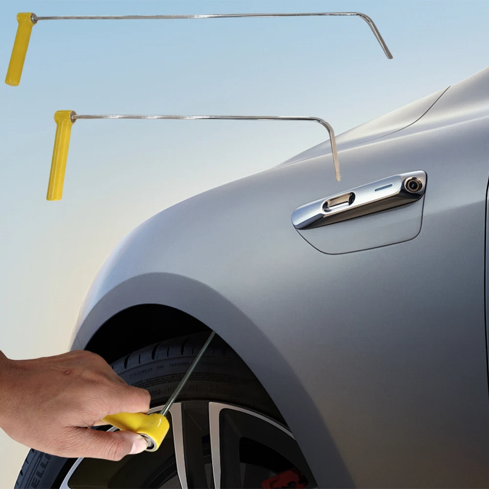 

2Pcs Car Dent Repair Hooks Stainless Steel Car Paintless Dent Removal Tools Car Dent Repair Push Rods for Automotive
