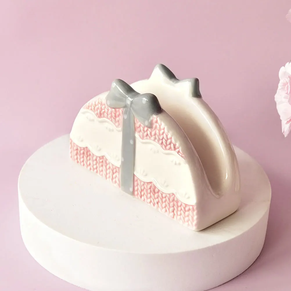 

1 шт., керамическая вешалка для салфеток, дизайн с бантом, держатель для салфеток, стеллаж для хранения бумажных полотенец, настольная подставка для салфеток, устойчивая к падению для семьи