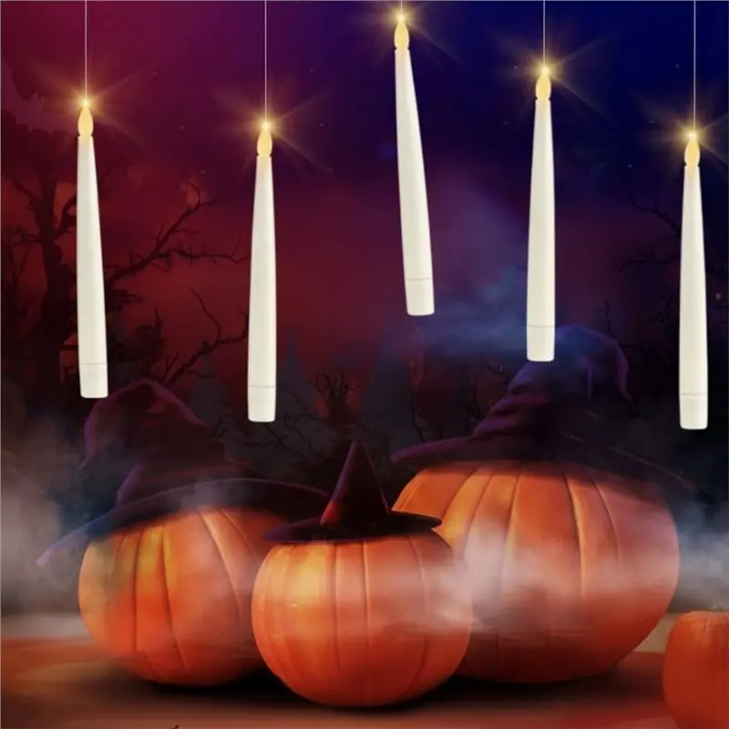 LLCS-drijvende LED-kaarsen 10-delig met toverstaf afstandsbediening magische LED voor verjaardagsthemafeest Halloween raamdecoratie