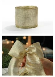 파티 장식용 골드 쉘롯 천 리본, 크리스마스 소재, 새해 2025 너비 3.8cm, 5cm, 6.3cm, 길이 2m