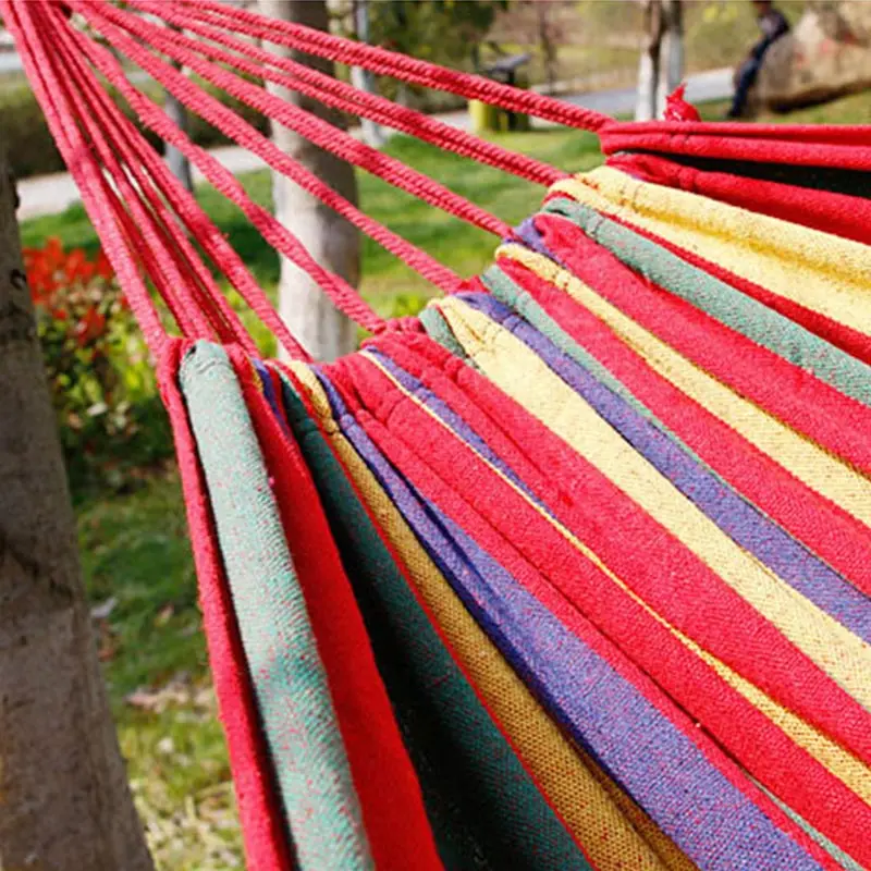 Amaca singola larga in tela spessa campeggio all'aperto Backpackaging altalena per il tempo libero letto appeso portatile amaca altalena per dormire