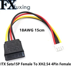 ITX FDD Floppy 4Pin Female XH 2.54mm to 15Pin SATA Female Adapter Converter motherboard power supply Leads Cable Cord 18AWG Wire