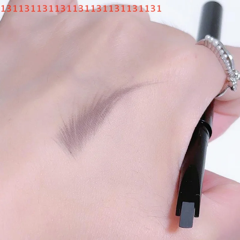 Lápis de sobrancelha 2 em 1 de aparência natural, lápis de sobrancelha de ponta dupla, de longa duração, à prova d'água, à prova de suor, maquiagem cosmética para iniciantes