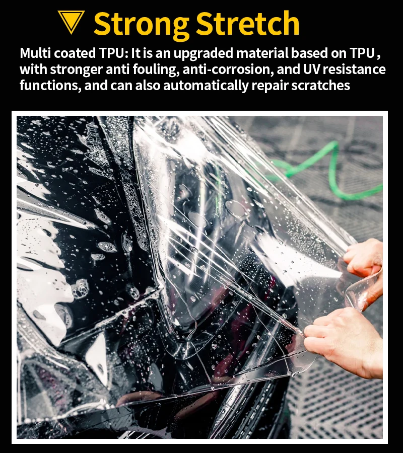 6 anos de garantia 7.5mil eua qualidade hidrofóbica auto cura tpu ppf filme de proteção de pintura transparente ppf filme de carro 60in * 49ft rolo