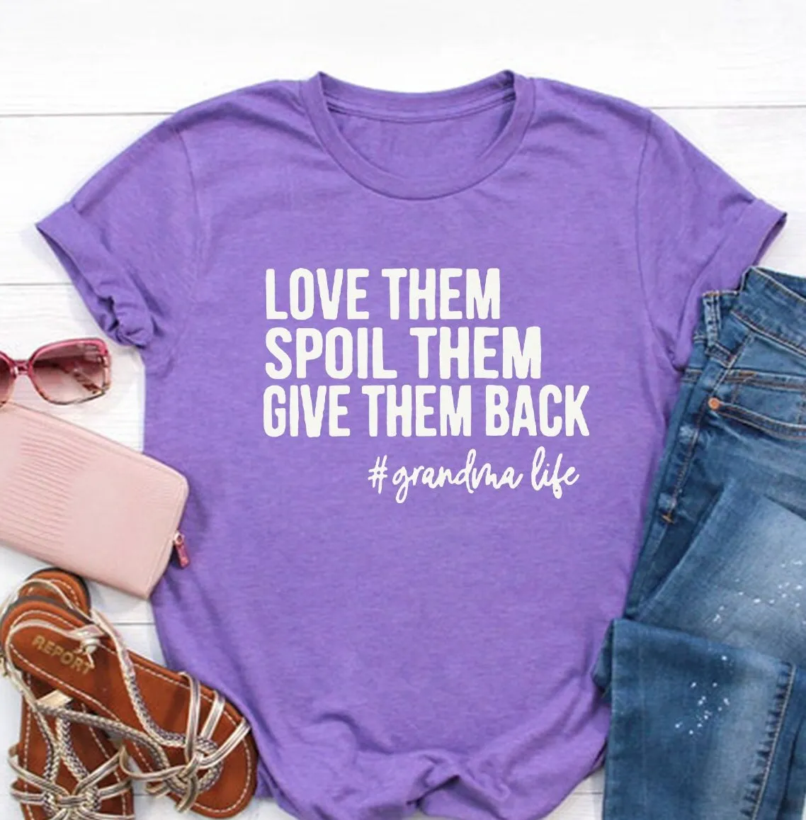 

Футболка «Love Them Spoil Give Back Grandma» для бабушки S для забавной жизни