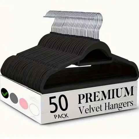 10/20/50 Pack Premium Velvet Hangers, Non-Slip Flocked Felt Hangers, Sturdy Clothes Hangers with 360° Rotatable Hook, Heavy Duty Coat Hanger, Durable Slim Hanger for Closet Space Saving