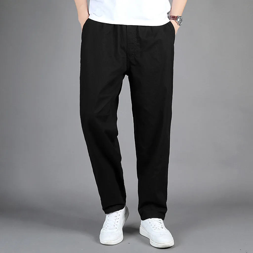 Men New Cargo Pants Loose Straight Oversize Solid Grey Versatile Work Wear Sports Black Joggers Cotton Casual Trousers Overalls