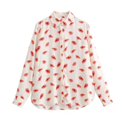 2024 Zarb Spring/Summer New Women's European and American Fashion, Western Style, Small and Popular Printed Shirt