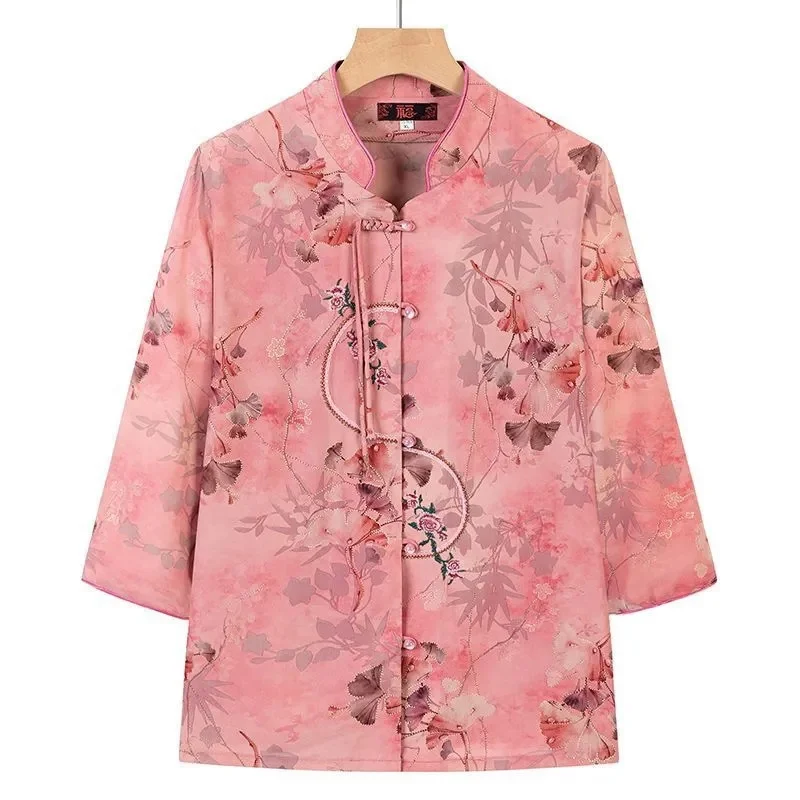 Conjunto de dos piezas para mujer, Blusa de manga corta con estampado de siete puntos, traje de 2 piezas