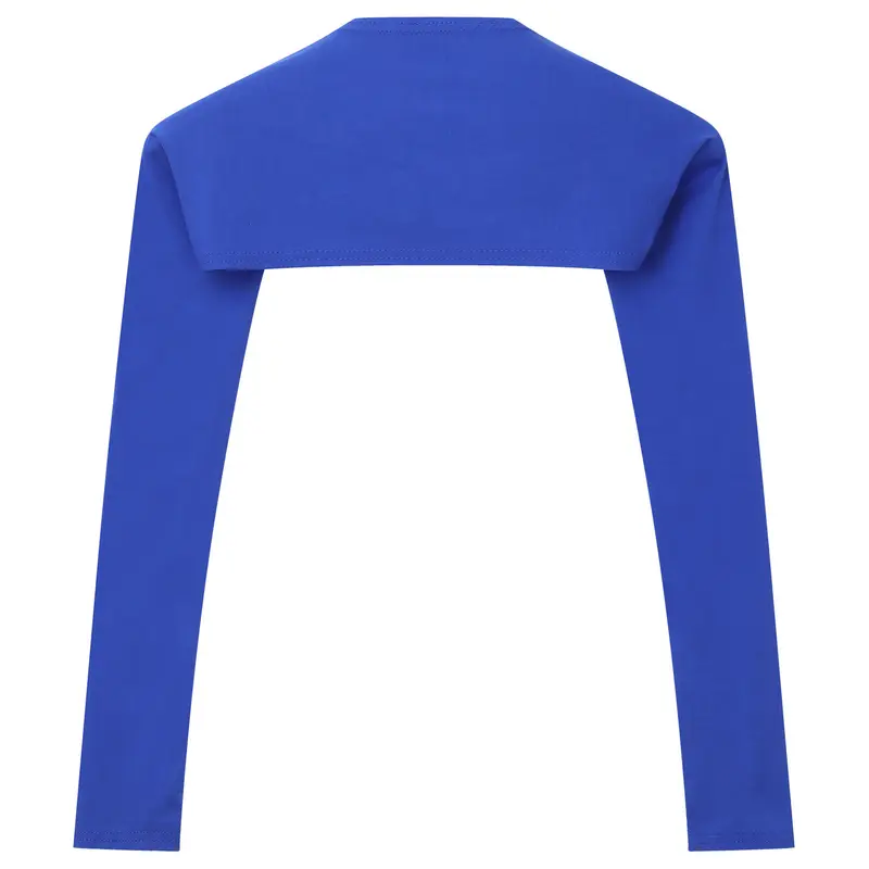 Men Open Front Half Crop Top Solid Long Sleeve Cardigan Bolero Shrug Tops Muscle Arm Sleeves Workout Sports Gym Tops Clubwear - Image 6
