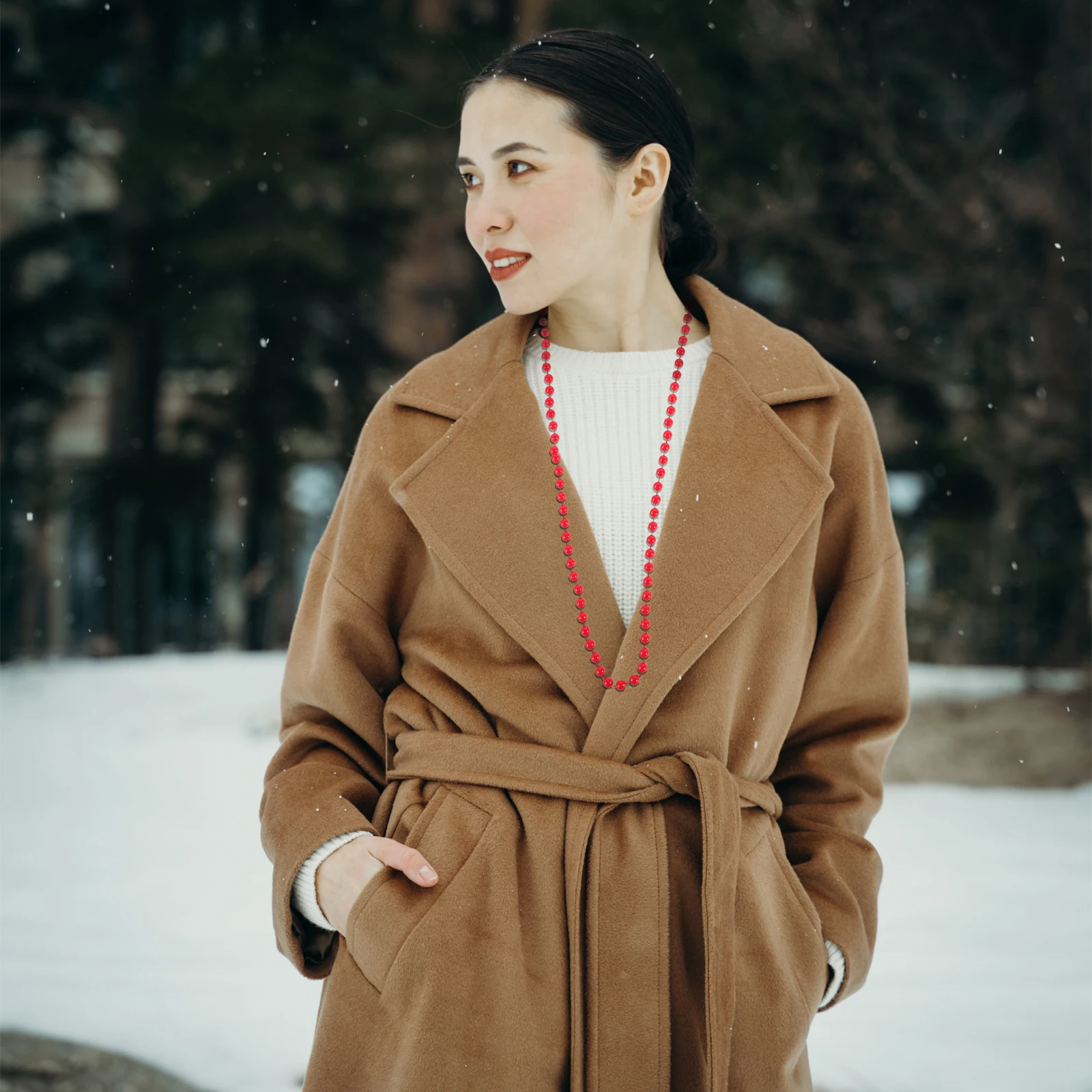 

12Pcs Masquerade Neon Necklace Plastic Beads Colorful Lightweight Carnival Holiday Party Favors Stage Props Carnival Beads