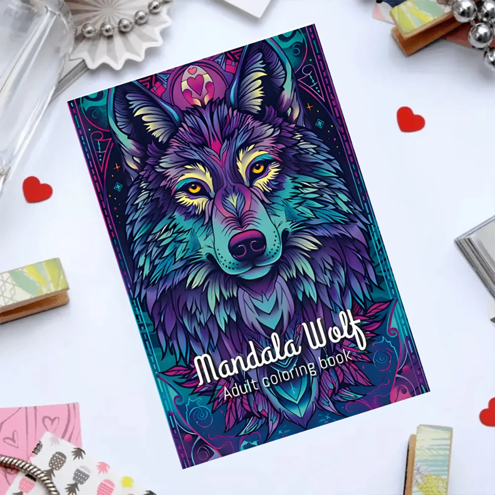 

Книга-раскраска А4 «Мандала-Волк»: раскраски, рисунки, граффити