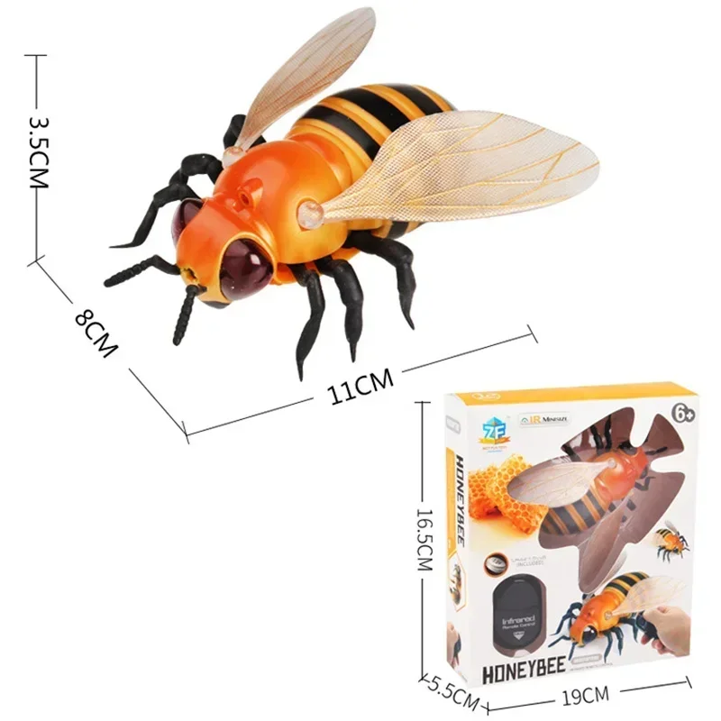 Trick Toy Remote Control Animal Insects worm model LED Light IR RC Insects Bee Honeybee Electronic Pet Robot Prank Joke Toy Gift