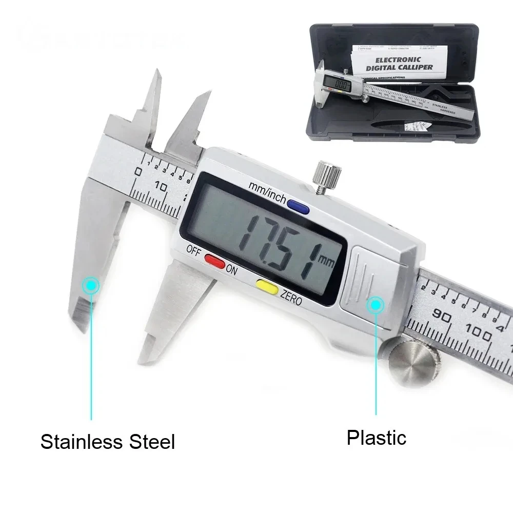 Nieuwe 6 Inch 150mm Digitale Schuifmaat Micrometer Meetinstrument Dieptelineerpaal Messchubliek Paquimetro
