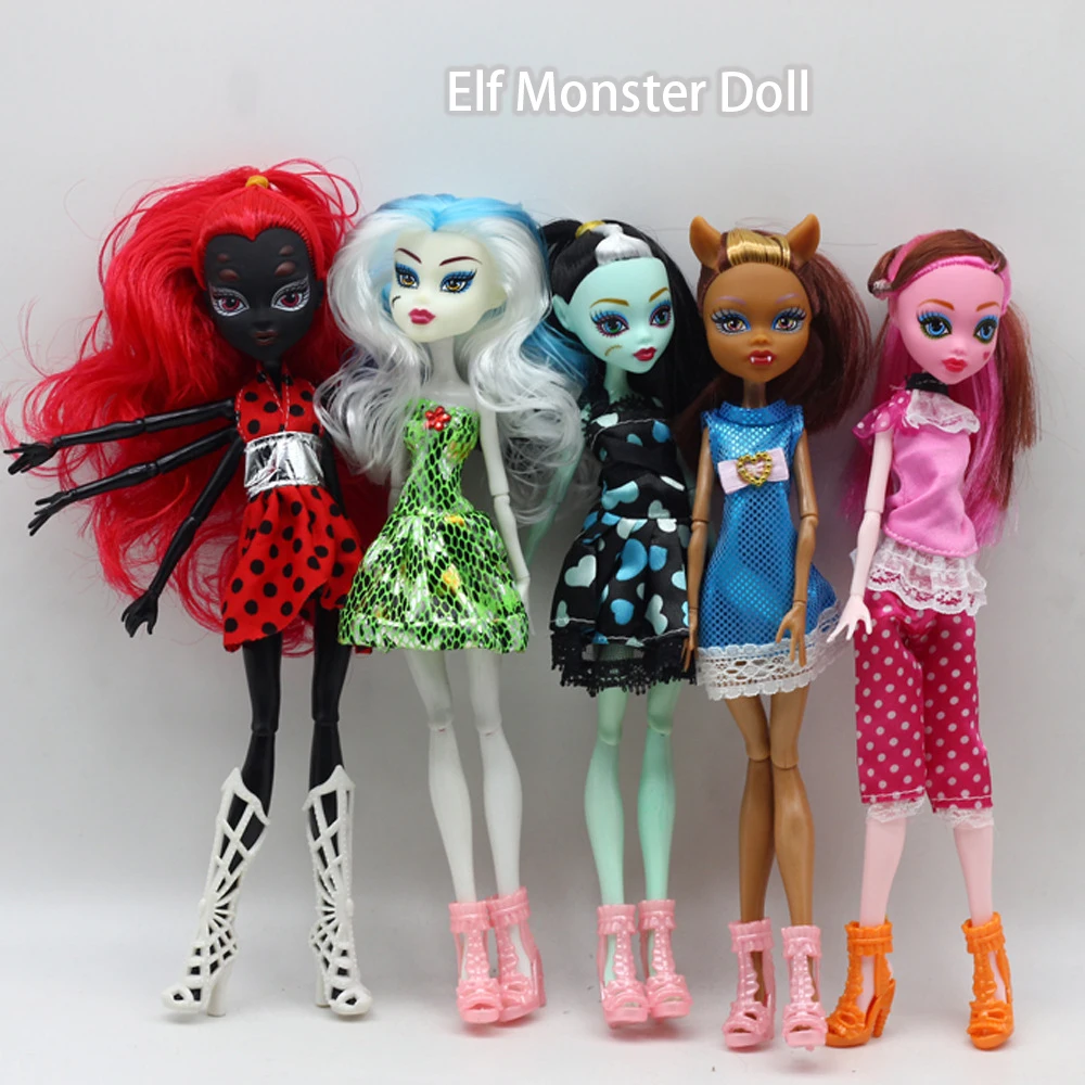 1/6 Cute Elf Monster Doll Fashion Personality Black Skin Multi-handed Monster Doll Joints Movable Children Play House Toys Gifts