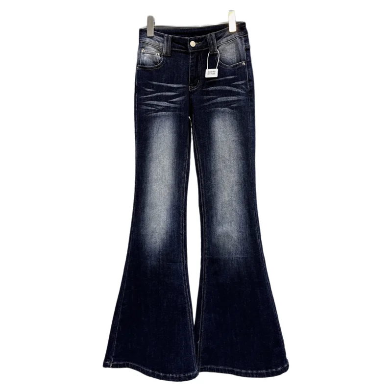 

Sexy Girl Street Sle Distred Design Slim Fit Micro Flare Jeans Women's Faion Waed l Waist Denim Pants