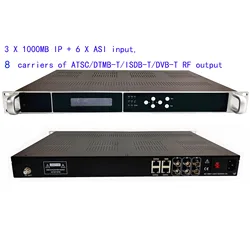 3X1000Mb Ip, 8/16 Dragers Van Dvb-t/C Qam Digitale Modulator, giga Ip Naar Dvb-t/C ISDB-T Modulator, Qam Digitale Catv Modulator,