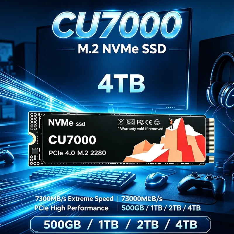 New CU7000 NVMe SSD 500GB 1TB 2TB 4TB M.2 2280 SSD NVMe M2 PCIe4.0 Internal Solid State Drive Hard Disk for Laptop Computer PC