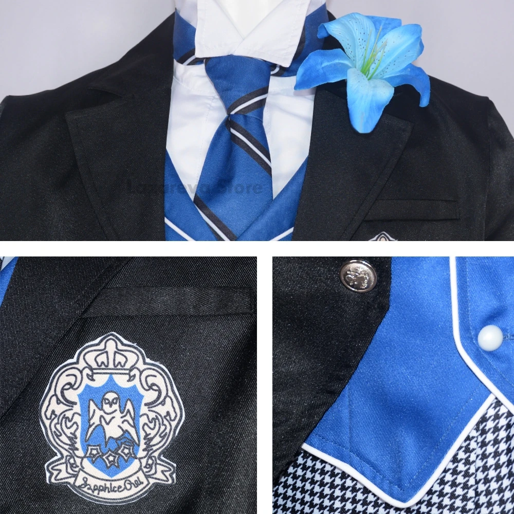 

2024 Anime Kuroshitsuji Black Butler Cosplay Uniform Public School Arc Edgar Redmond Lawrence Bluewer Suit Herman Gregory Outfit